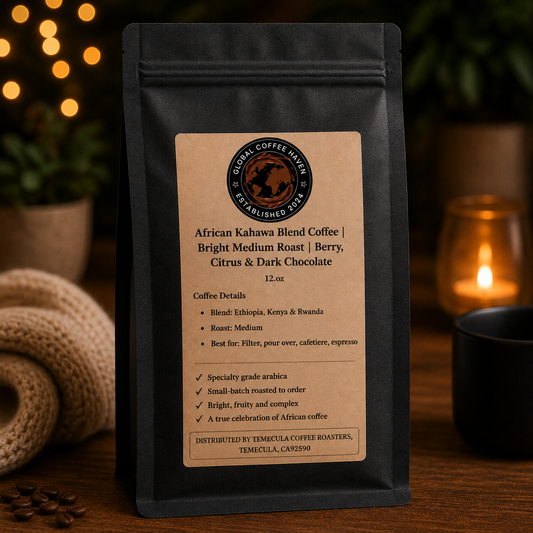 African Kahawa Blend Coffee | Bright Medium Roast | Berry, Citrus & Dark Chocolate