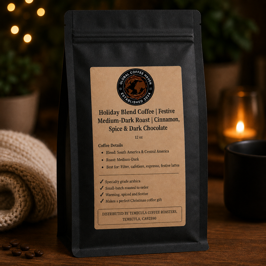 Holiday Blend Coffee | Festive Medium-Dark Roast | Cinnamon, Spice & Dark Chocolate