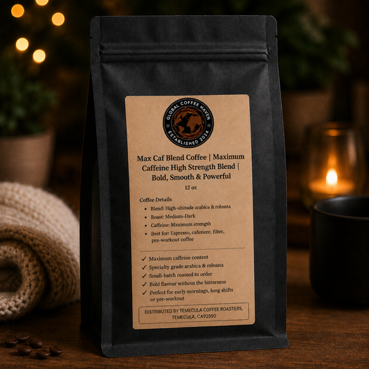 Max Caf Blend Coffee | Maximum Caffeine High Strength Blend | Bold, Smooth & Powerful